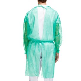 Disposable Lab Coat TST PP Tie Belt Back Closure Green XL 20gr (100 Units)