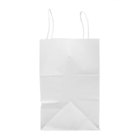 Paper Bag with Handles Kraft White 80g/m² 30+18x29cm (250 Units)