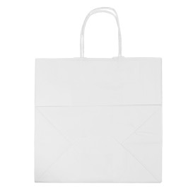 Paper Bag with Handles Kraft White 80g/m² 30+18x29cm (250 Units)