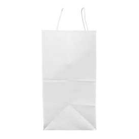Paper Bag with Handles Kraft White 90g/m² 32+16x31cm (250 Units)