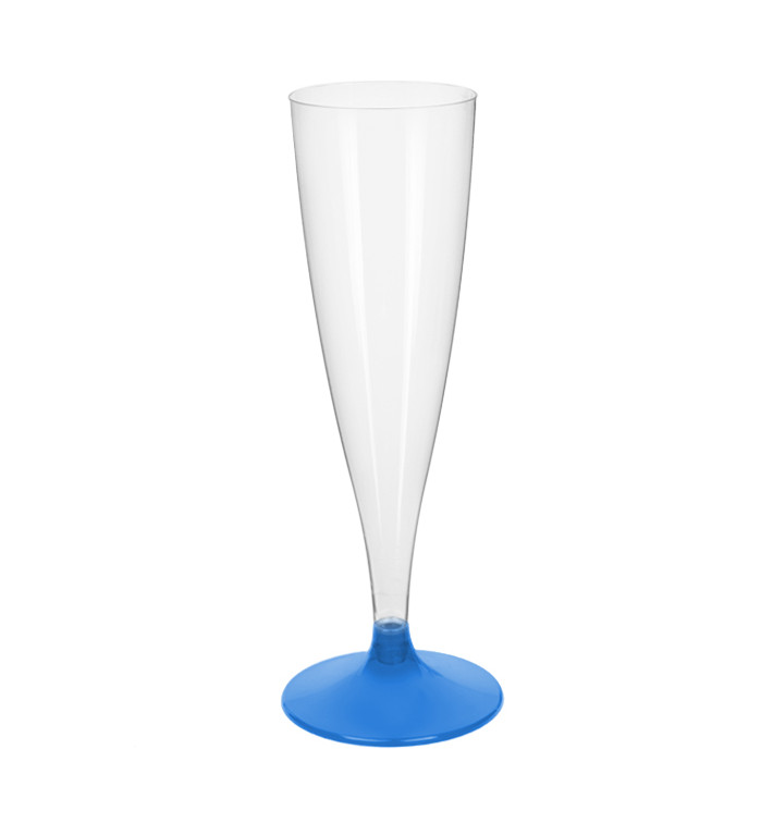 Plastic Stemmed Flute Sparkling Wine Blue Clear 140ml 2P (20 Units) Plastic Stemmed Flute Sparkling Wine Blue Clear 140ml 2P (20 Units)