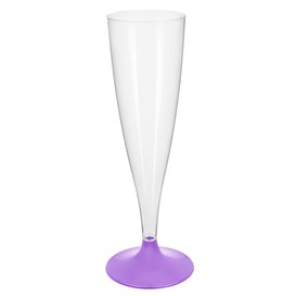 Plastic Stemmed Flute Sparkling Wine Lilac 140ml 2P (20 Units)