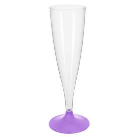 Plastic Stemmed Flute Sparkling Wine Lilac 140ml 2P (20 Units)