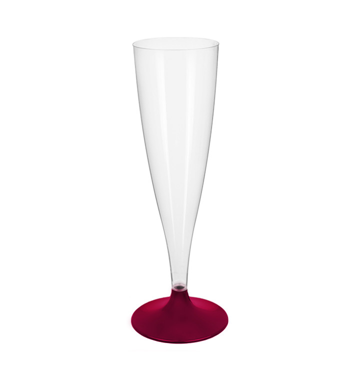 Plastic Stemmed Flute Sparkling Wine Burgundy 140ml 2P (20 Units) Plastic Stemmed Flute Sparkling Wine Burgundy 140ml 2P (20 Units)