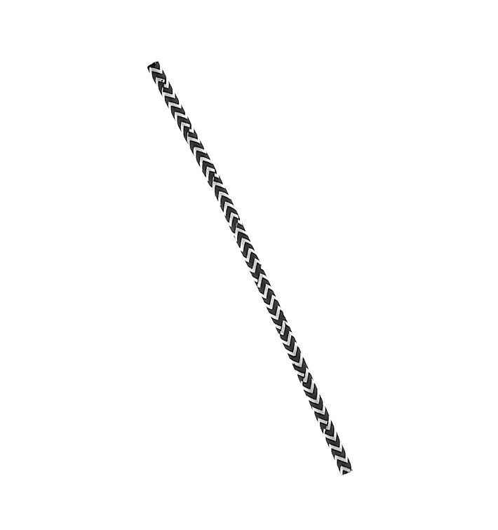 Paper Straw Straight Black and White Ø0,6cm 20cm (6000 Units)