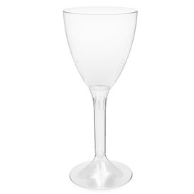 Plastic Stemmed Glass Wine Clear Removable Stem 180ml (40 Units)
