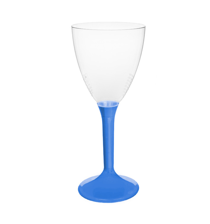 Plastic Stemmed Glass Wine Blue Mediterranean Removable Stem 180ml (40 Units) Plastic Stemmed Glass Wine Blue Mediterranean Removable Stem 180ml (40 Units)