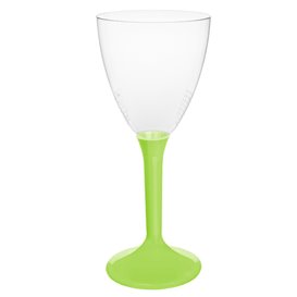 Plastic Stemmed Glass Wine Lime Green Removable Stem 180ml (200 Units)