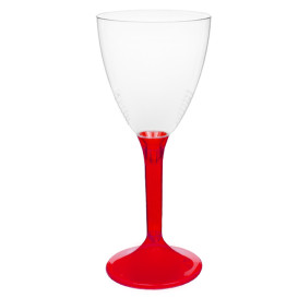 Plastic Stemmed Glass Wine Red Clear Removable Stem 180ml (200 Units)