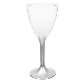 Plastic Stemmed Glass Wine Grey Removable Stem 180ml (40 Units)