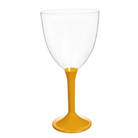 Plastic Stemmed Glass Wine Mango Removable Stem 300ml (40 Units)