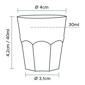 Plastic Shot PS Clear Ø40mm 30ml (50 Units) 