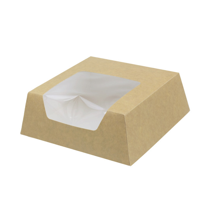 Paper Cake Box with Window Kraft 14x14x5cm (25 Units) Paper Cake Box with Window Kraft 14x14x5cm (25 Units)