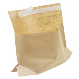 Paper Food Bag Autoseal Kraft 21x17cm (100 Units)