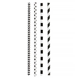 Paper Straw Straight Black Pack Ø0,6cm 20cm (200 Units)