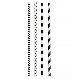 Paper Straw Straight Black Pack Ø0,6cm 20cm (200 Units)