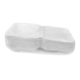 Sugarcane Hinged Container "Menu Box" White 22,5x22,5x7,5cm(200 Units)