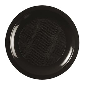 Plastic Plate Flat Black "Round" PP Ø18,5cm (600 Units)