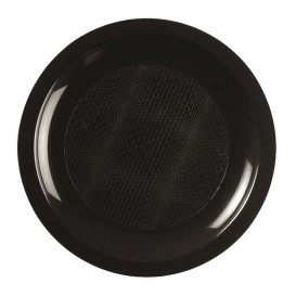 Plastic Plate Flat Black "Round" PP Ø18,5cm (25 Units) 