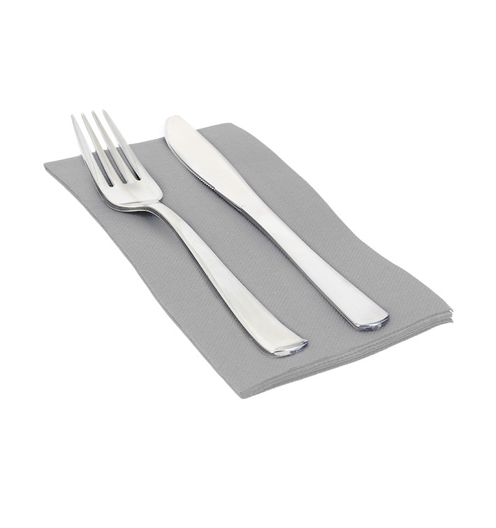 Paper Napkin Double Point 1/8 Grey 40x40cm (1200 Units) Paper Napkin Double Point 1/8 Grey 40x40cm (1200 Units)