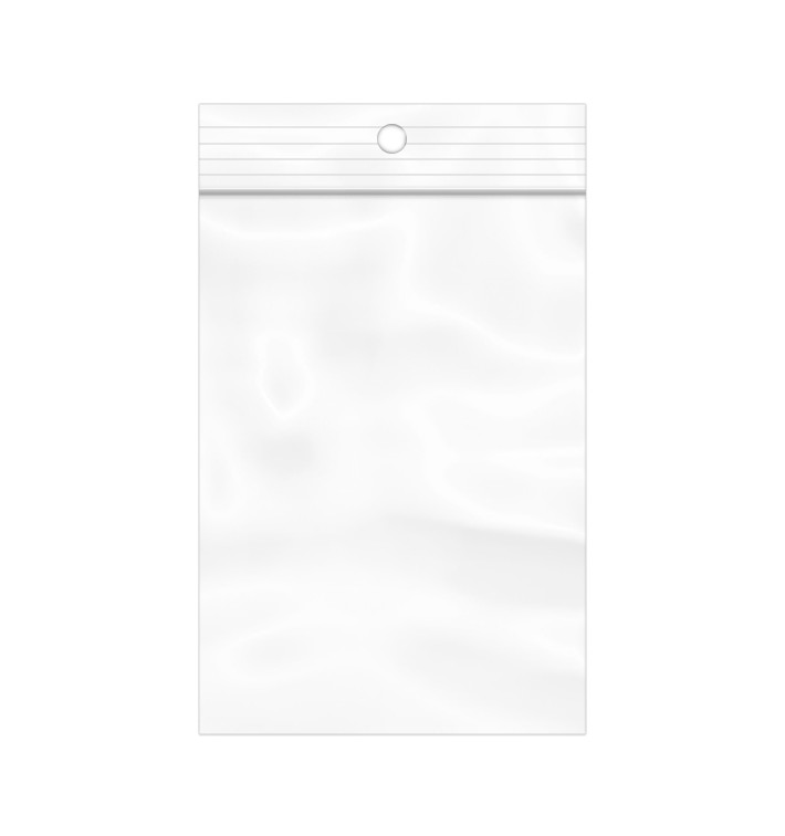 Plastic Zip Bag Autoseal Hang Hole 7x10cm G-200 (100 Units) Plastic Zip Bag Autoseal Hang Hole 7x10cm G-200 (100 Units)