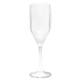 Reusable Plastic Flute Sparkling Wine Clear SAN 150ml (6 Units)