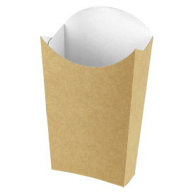 Paper French Fries Scoop Container Kraft Large size 8,2x3,3x14,9cm (400 Units)