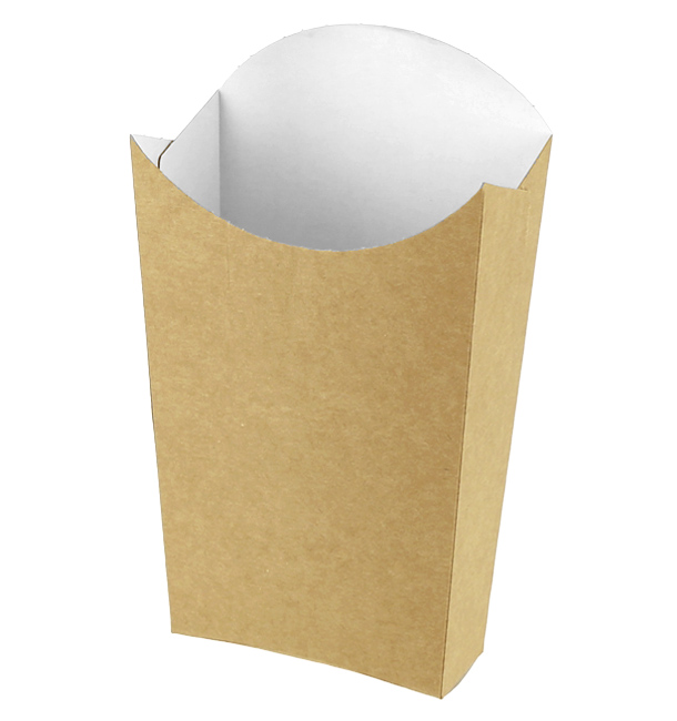 Paper French Fries Scoop Container Kraft Large size 8,2x3,3x14,9cm (25 Units) 