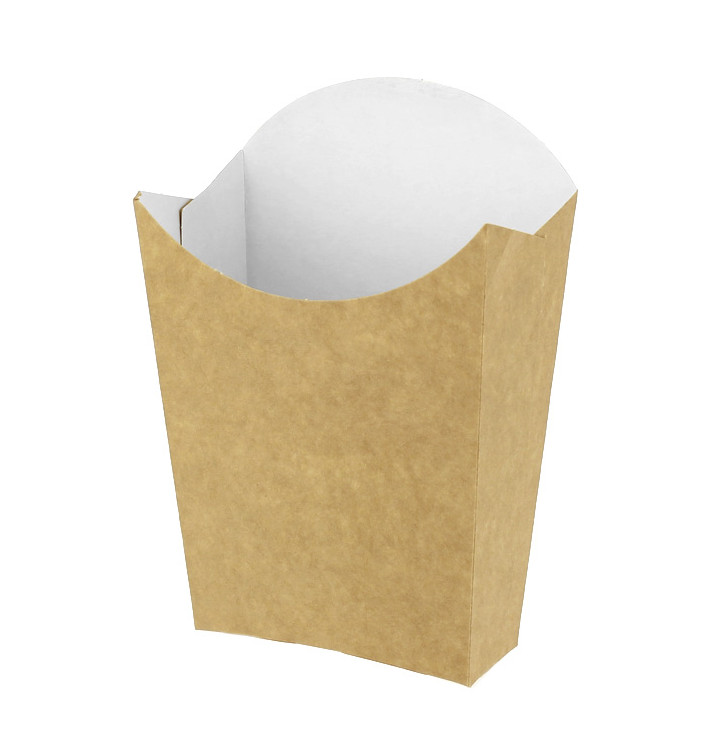 Paper French Fries Scoop Container Kraft Medium size 8,2x3,5x12,5cm (25 Units) Paper French Fries Scoop Container Kraft Medium size 8,2x3,5x12,5cm (25 Units)