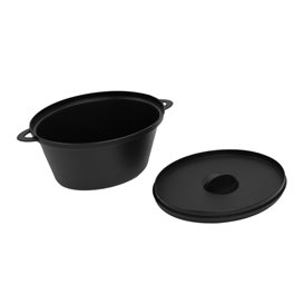 Serving Pot with Lid PP Black 15,6x10,1cm (6 Units)