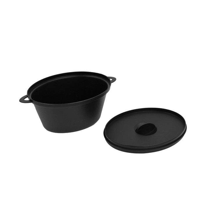 Serving Pot with Lid PP Black 15,6x10,1cm (144 Units) Serving Pot with Lid PP Black 15,6x10,1cm (144 Units)