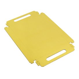 Paper Tray with Handles Rectangular shape Gold 16x23cm (100 Units) 