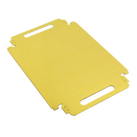 Paper Tray with Handles Rectangular shape Gold 16x23cm (1.000 Units)