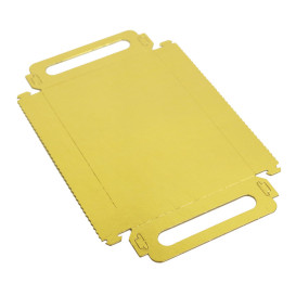 Paper Tray with Handles Rectangular shape Gold 12x19cm (1.000 Units)