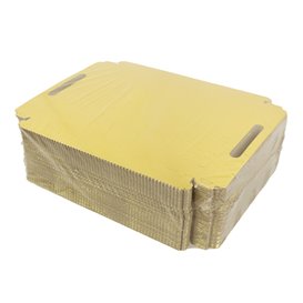 Paper Tray with Handles Rectangular shape Gold 22x28cm (100 Units) 