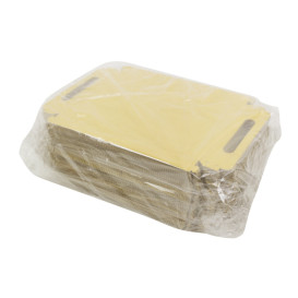 Paper Tray with Handles Rectangular shape Gold 16x23cm (1.000 Units)