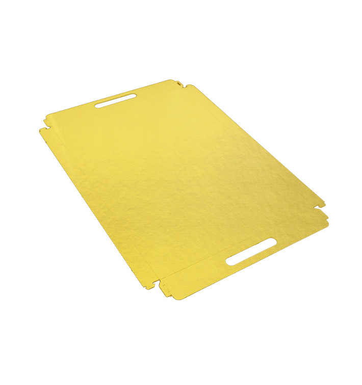 Paper Tray with Handles Rectangular shape Gold 28,5x38,5 cm (100 Units) Paper Tray with Handles Rectangular shape Gold 28,5x38,5 cm (100 Units)
