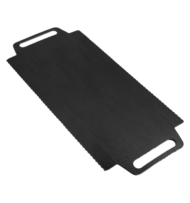 Paper Tray with Handles Rectangular shape Black 30x12 cm (600 Units)