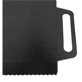 Paper Tray with Handles Rectangular shape Black 30x12 cm (600 Units)