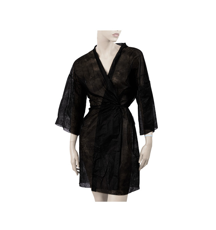 Disposable Lab Coat "Kimono" "TST" PP Black XL (100 Units) Disposable Lab Coat "Kimono" "TST" PP Black XL (100 Units)