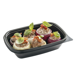 Plastic Deli Container PP Black 500ml 20x13x5cm (50 Units) 