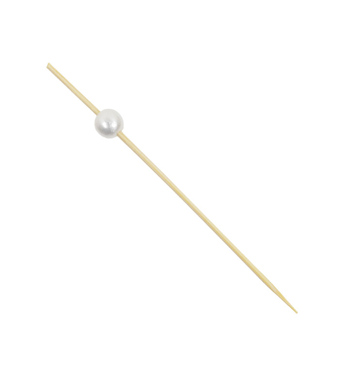 Bamboo Food Pick Pearl Design 9cm (1.200 Units) Bamboo Food Pick Pearl Design 9cm (1.200 Units)