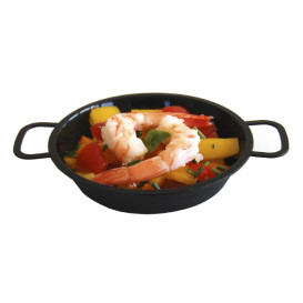Paella Pan Tray Black PP 300ml (100 Units)