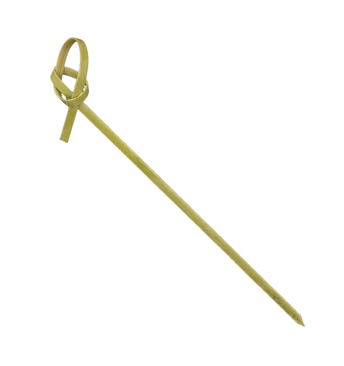 Natural Green Bamboo Bow Skewer 10cm (250 Units) Natural Green Bamboo Bow Skewer 10cm (250 Units)