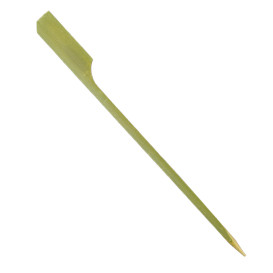 Bamboo Food Pick Golf Design Natural Green 12cm (250 Units)