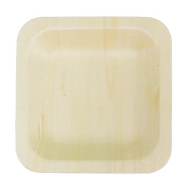 Wooden Plate Square Shape 11,5x11,5cm (25 Units) 