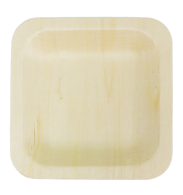 Wooden Plate Square Shape 11,5x11,5cm (300 Units)