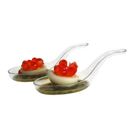 Plastic Tasting Spoon PS Clear 8 cm (24 Units)  