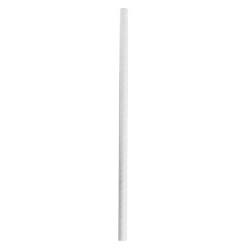 Paper Straw Straight White "Smoothie" Ø0,8cm 24cm (100 Units) 