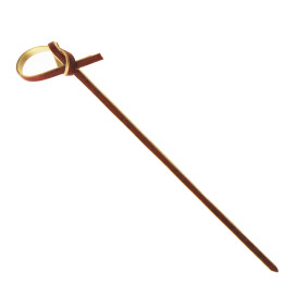 Bamboo Food Pick Bow Design Red 10cm (250 Units)